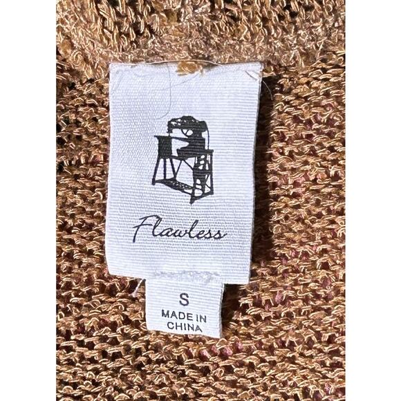 Flawless Mid Length Waffle Knit Gold Cardigan Small - Picture 6 of 7